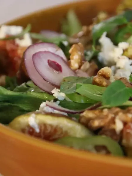 Fresh Figs, Walnuts, and Feta Cheese Salad