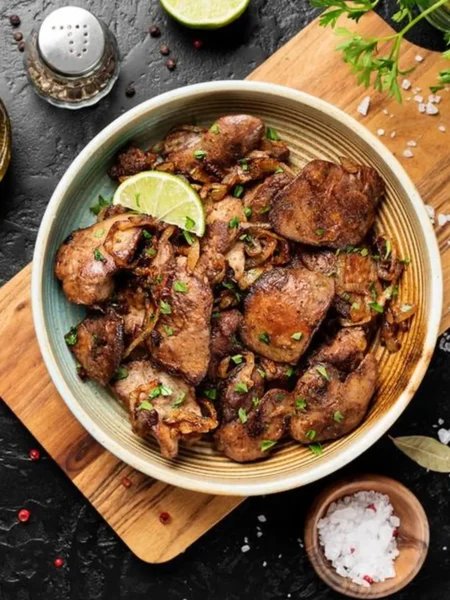 satued chicken livers