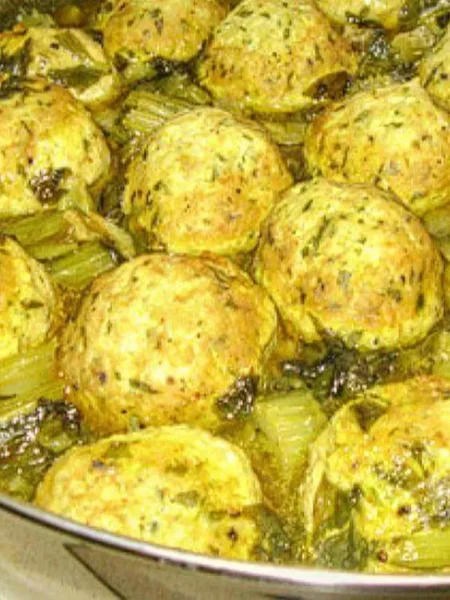 Meatballs with Celery in Lemon Sauce
